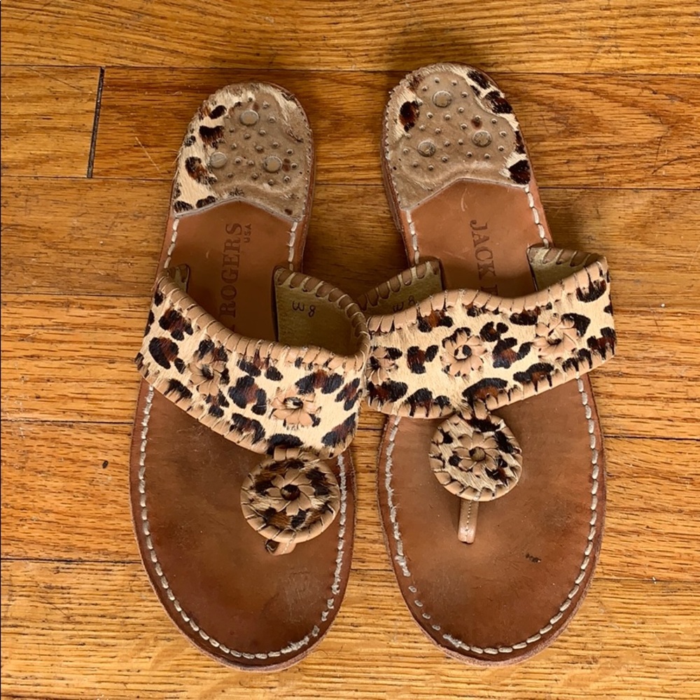 Jack Rogers Jacks Calf-hair Leopard Sandal